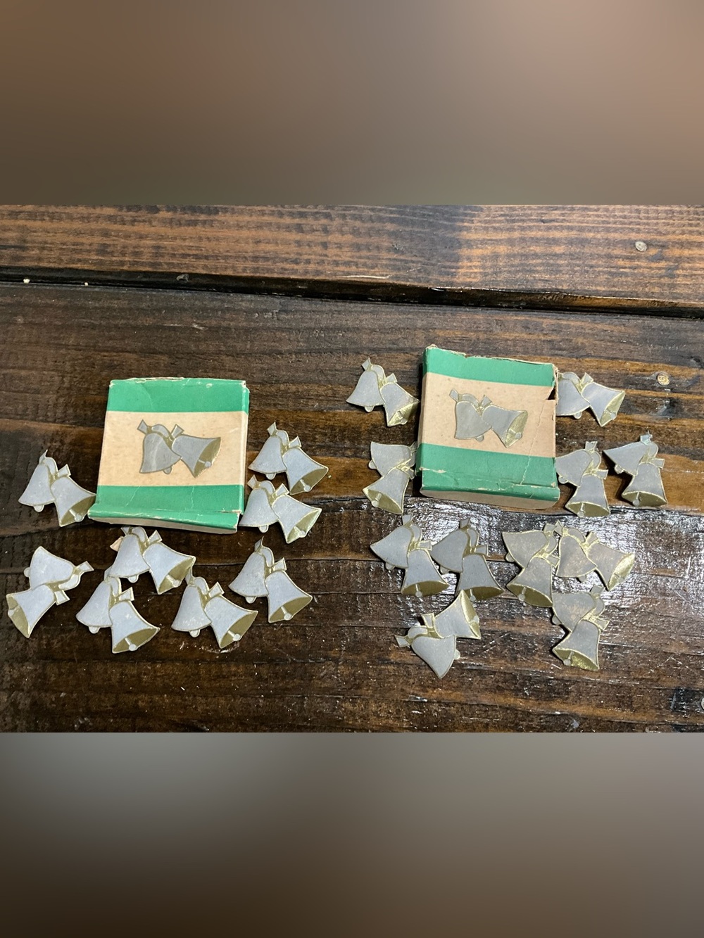 Vintage Lot of 19 Gold Christmas Bell Foil Seals IOB MCM